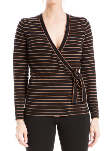 Max Studio Damen Wickelpullover, Braun, Groß von Max Studio