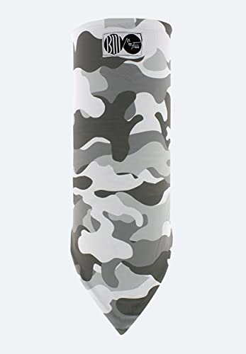 Max & Fred Multifunktionstuch Bamboo Camouflage Fleece - Elastisches, Atmungsaktives Schlauchtuch aus Bambus - Hypoallergen & mit Thermo-Effekt - Unisex für Erwachsene, Weiß/Grau/Schwarz von Max & Fred