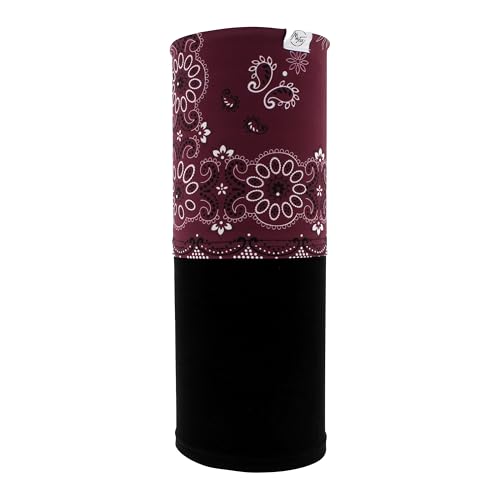 Max & Fred Multifunktionstuch Paisley - Elastisches, Atmungsaktives Schlauchtuch aus Bambus - Hypoallergen & mit Thermo-Effekt - Unisex für Erwachsene, Bordeaux mit Schwarz von Max & Fred