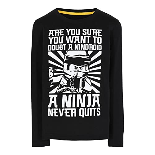 Max und Mia Lego® Jungen Langarmshirt Ninjago 0228 (134, Schwarz) von Max und Mia