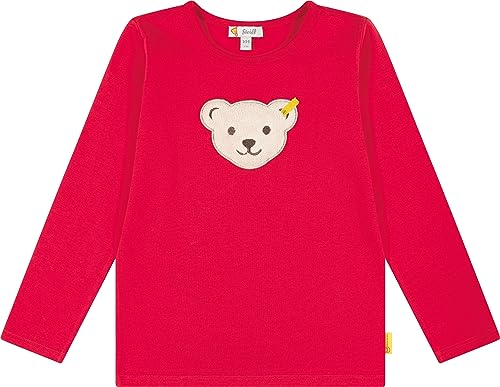 Max und Mia Steiff Mädchen Langarmshirt Quietsch Bär Squeezer (110, Rot) von Max und Mia