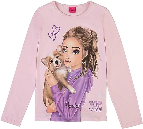 Max und Mia Top Model by Depesche Mädchen Langarmshirt Hayden & Hündchen 75069 (152) von Max und Mia