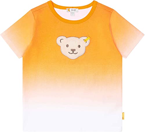 Steiff Jungen Kurzarm T- Shirt mit Quietsche Bär Squeezer (122, Nectarine - Verlaufend) von Max und Mia