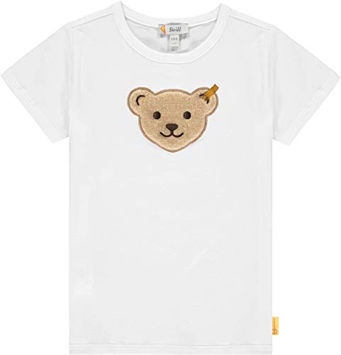Steiff Kurzarm T- Shirt mit Quietsche Bär Squeezer (104, Weiß) von Max und Mia