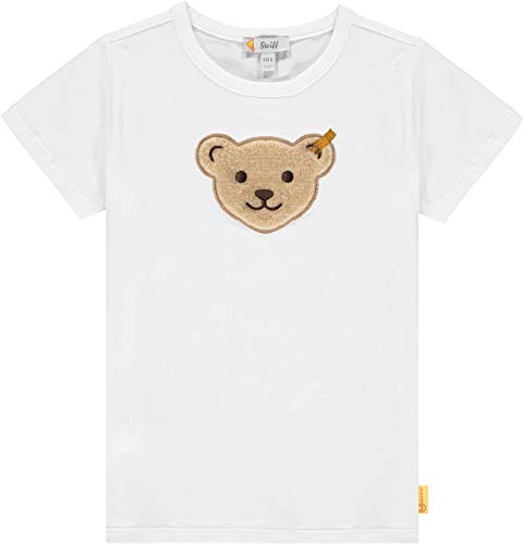 Steiff Kurzarm T- Shirt mit Quietsche Bär Squeezer (110, Weiß) von Max und Mia