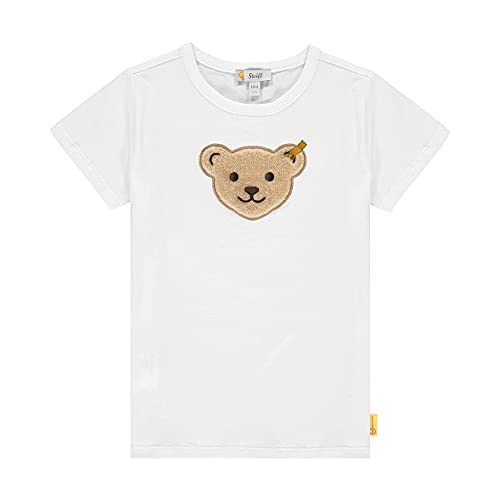 Steiff Mädchen Kurzarm T- Shirt mit Quietsche Bär Squeezer (Weiß, 116) von Max und Mia