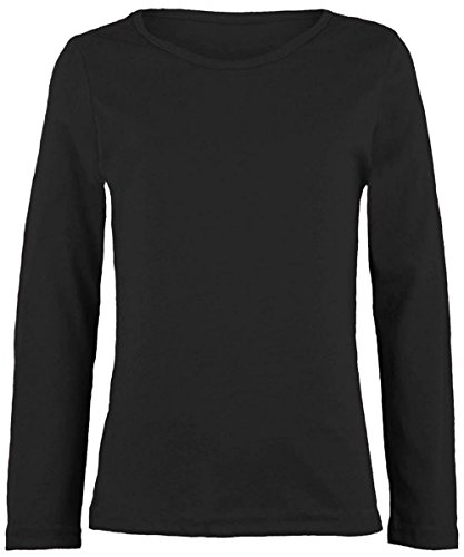 Topo Mädchen Langarm Shirt einfarbig Schwarz (128) von Max und Mia