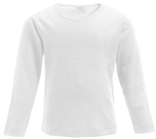 Topo Mädchen Langarm Shirt einfarbig weiß Slim FIT (122, Weiß) von Max und Mia