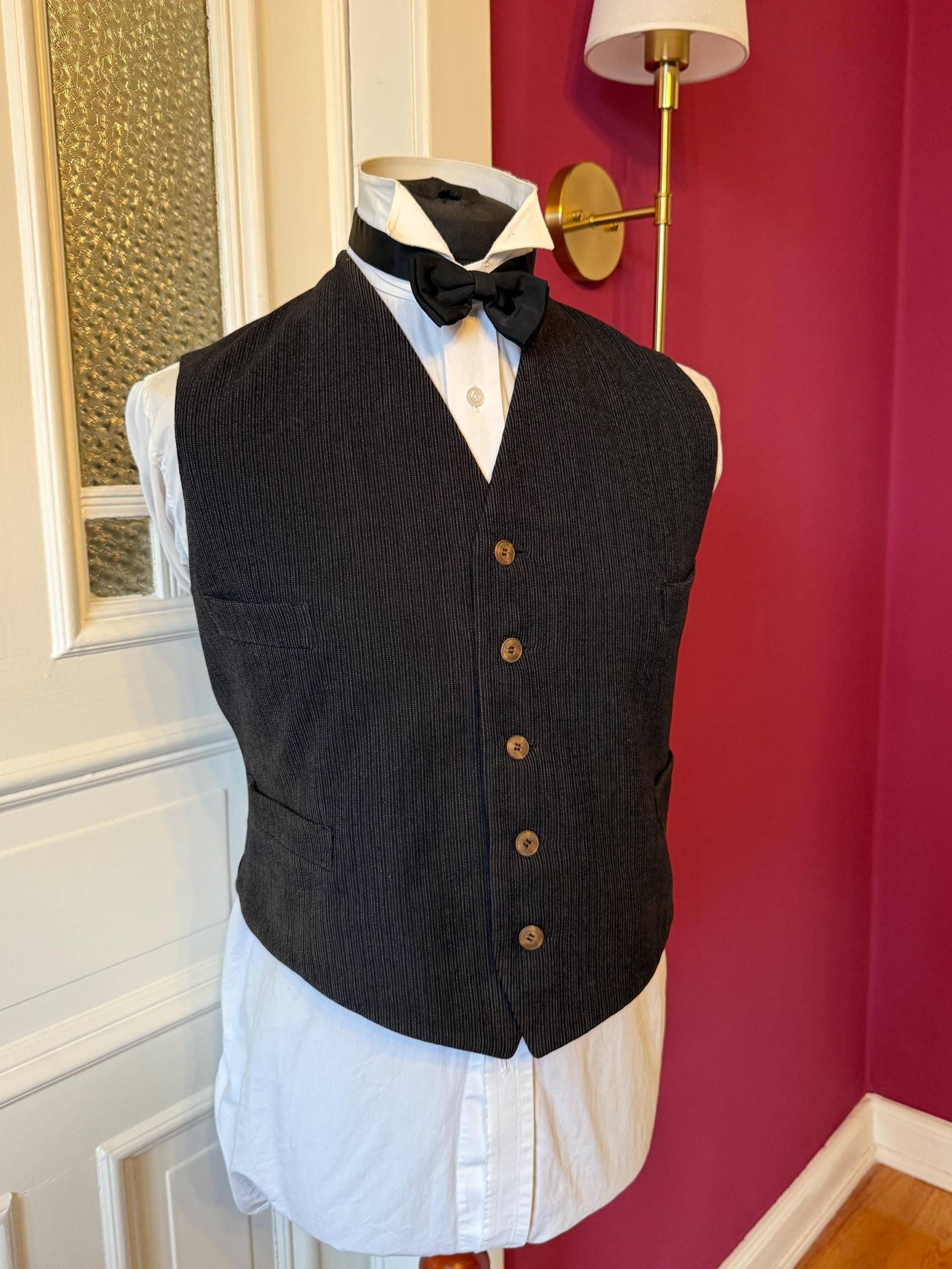 Victorian/Edwardian - Grey Waistcoat Vest 1910S 1920S Big Size von MaxErlerLeipzig