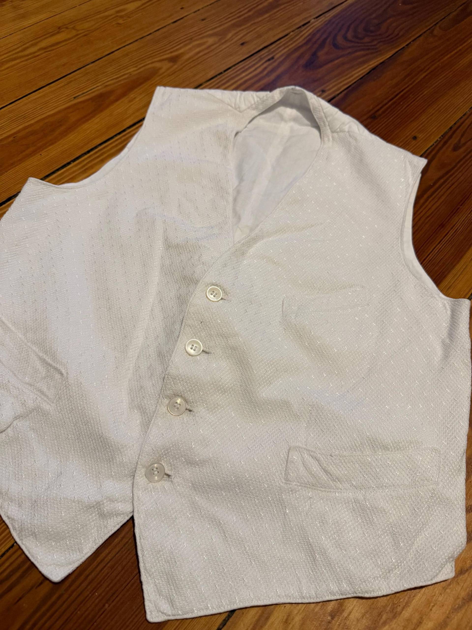 Victorian/Edwardian - White Striped Waistcoat Vest 1900S 1910S von MaxErlerLeipzig