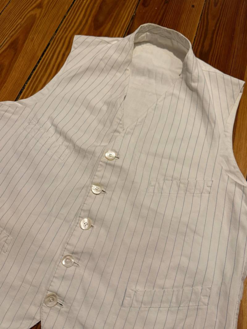 Victorian/Edwardian - White Striped Waistcoat Vest 1900S 1910S von MaxErlerLeipzig
