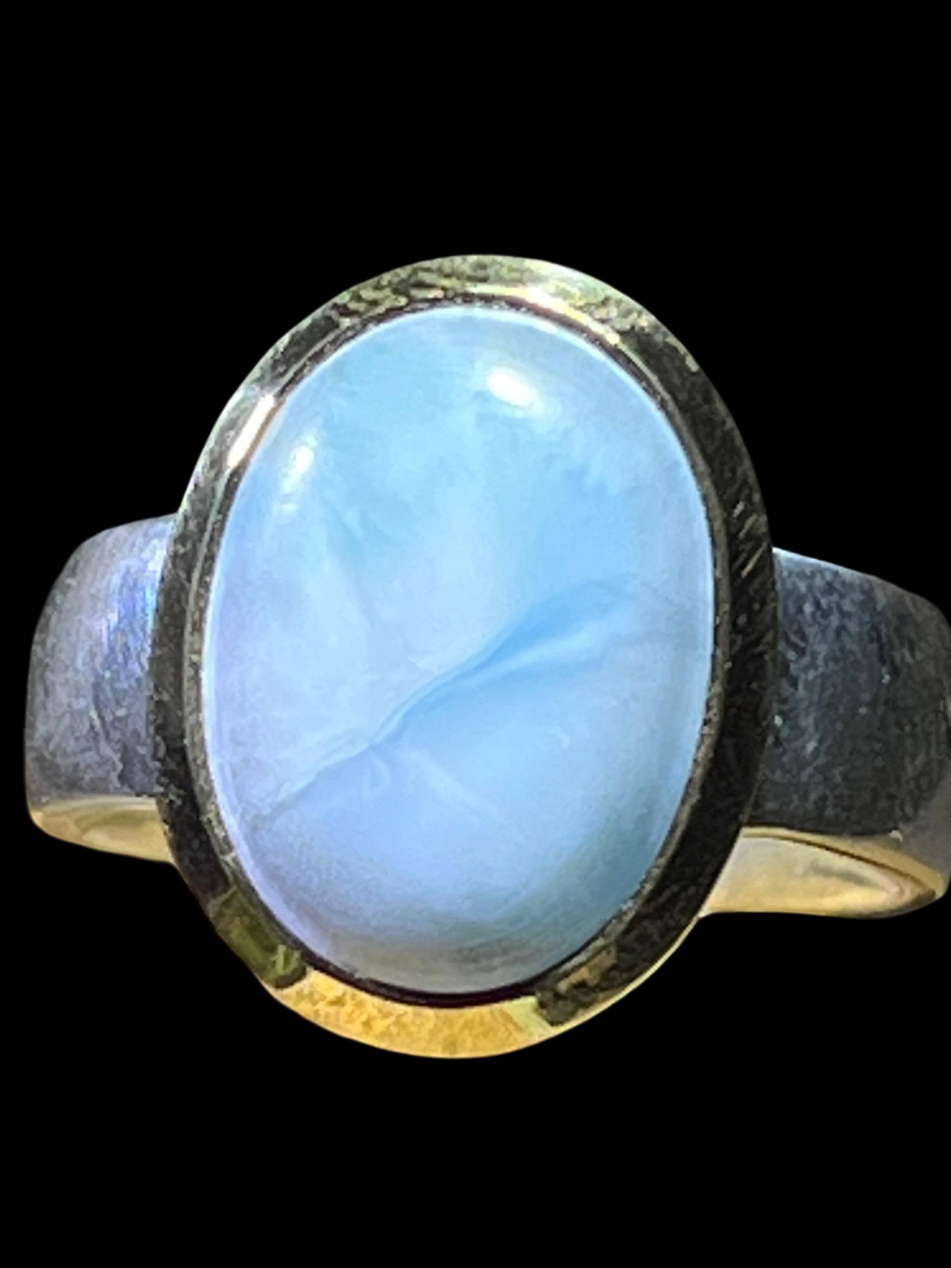 Larimar Designring Unisex Silber von MaxGloriaOpal