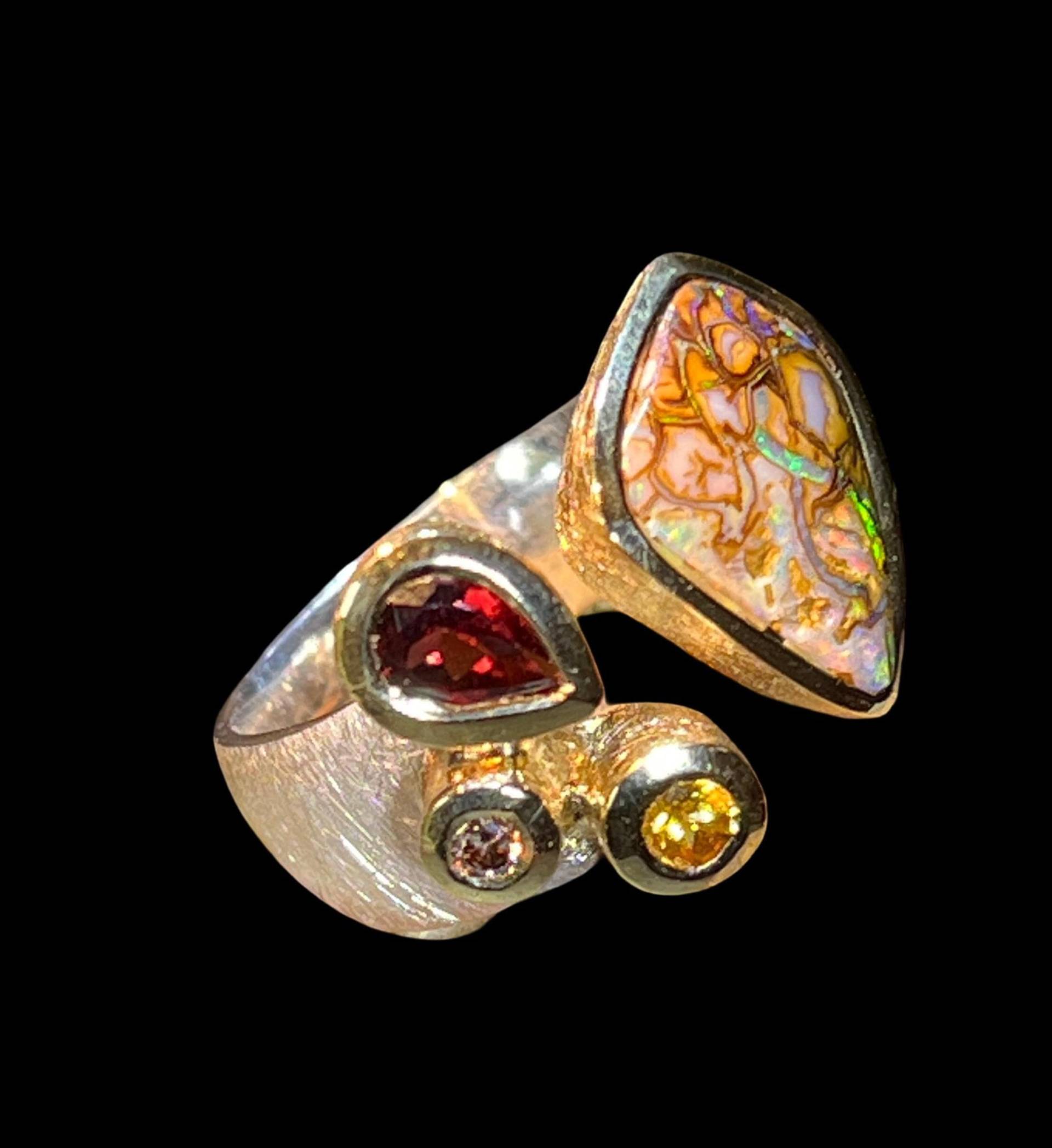 Natur Versace Design Ring in Silber Mit Vergoldeter Fassung Natur Versace Design Ring in Silber Mit Vergoldeter Fassung von MaxGloriaOpal