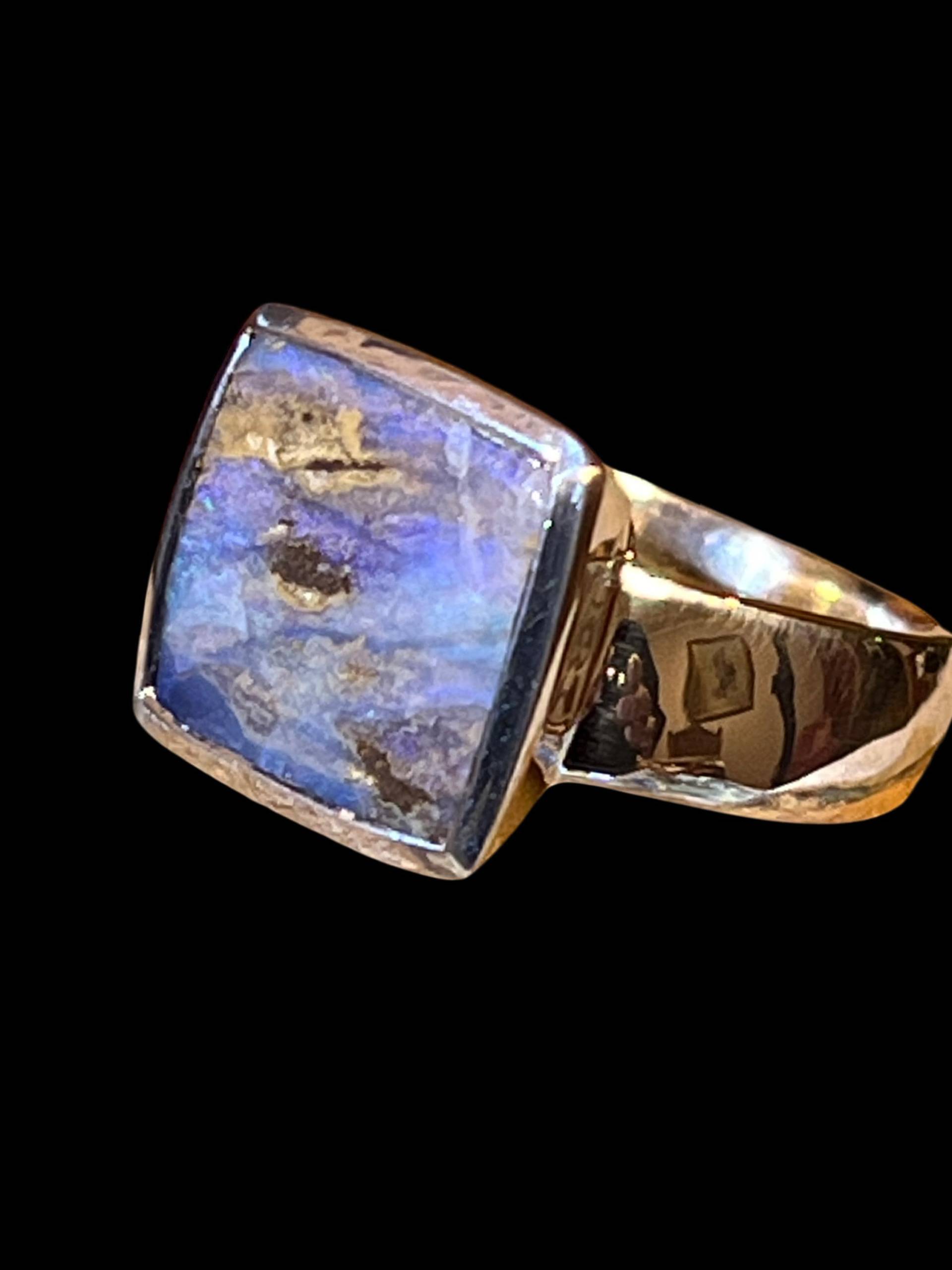 Queensland Opal Gemälde Ring in Silber von MaxGloriaOpal