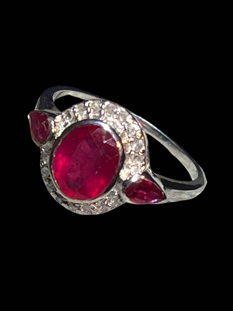 Rubin Diamant Ring in Stirling Silber von MaxGloriaOpal