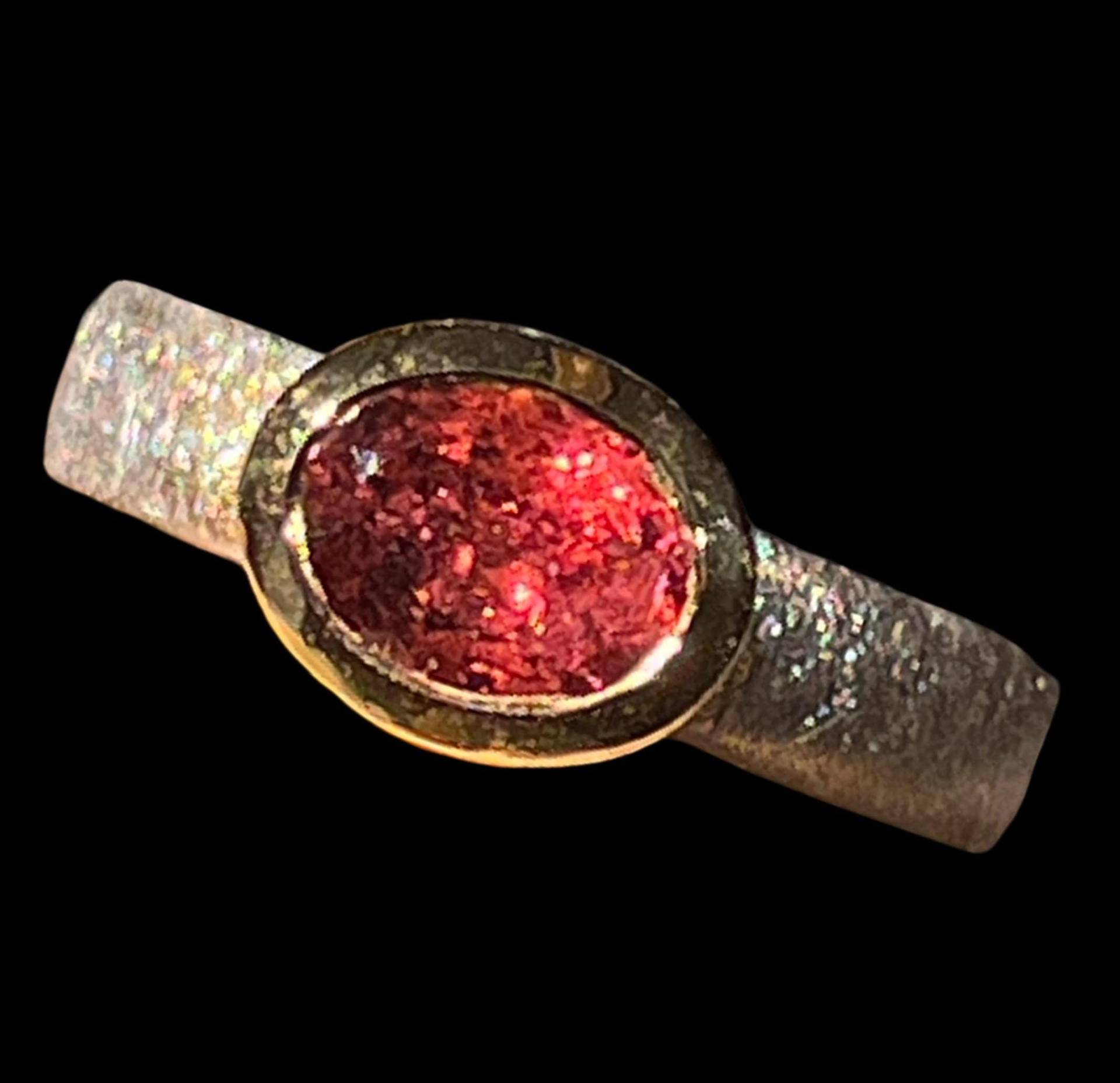 Turmalin Liebesfarbe Ring in Silber Mit Teilvergoldeter Fassung von MaxGloriaOpal