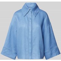 MaxMara Leisure Leinenbluse mit Umlegekragen Modell 'ROBINIA' in Hellblau, Größe 42 von MaxMara Leisure