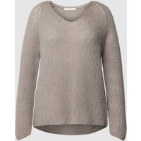 MaxMara Leisure Strickpullover mit U-Ausschnitt Modell 'WASER' in Hellgrau, Größe L von MaxMara Leisure