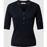 MaxMara Leisure Strickshirt aus Seiden-Mix Modell 'PEPSI' in Dunkelblau, Größe L von MaxMara Leisure