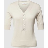 MaxMara Leisure Strickshirt aus Seiden-Mix Modell 'PEPSI' in Ecru, Größe M von MaxMara Leisure