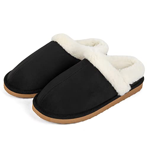 MaxMuxun Hausschuhe Damen Plüsch Winter Warm Geschlossen Pantoffeln Memory Foam Frauen Gefütterte Hüttenschuh Rutschfest Sohle Indoor Outdoor von MaxMuxun
