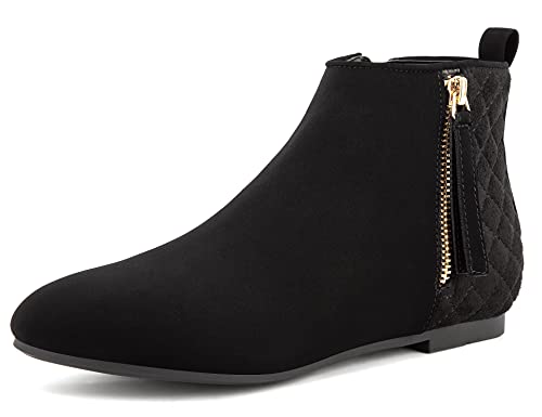 MaxMuxun Stiefeletten Damen flache stiefeletten Klassische Winterschuhe Damen,Chelsea Boots Schwarz T EU 37 von MaxMuxun