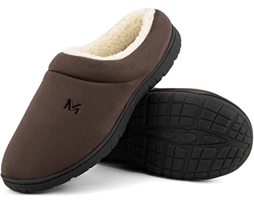 MaxMuxun Hausschuhe Herren Winter Warm Plüsch Slipper Gefütterte Pantoffeln Memory Foam Männer Schuhe Rutschfeste TPR-Sohle für Indoor Outdoor von MaxMuxun