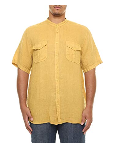 Maxfort Herren Hemd aus Kalbsleder Kurzarm Übergrößen 2XL - 7XL, Weiß XXXXXL von Maxfort