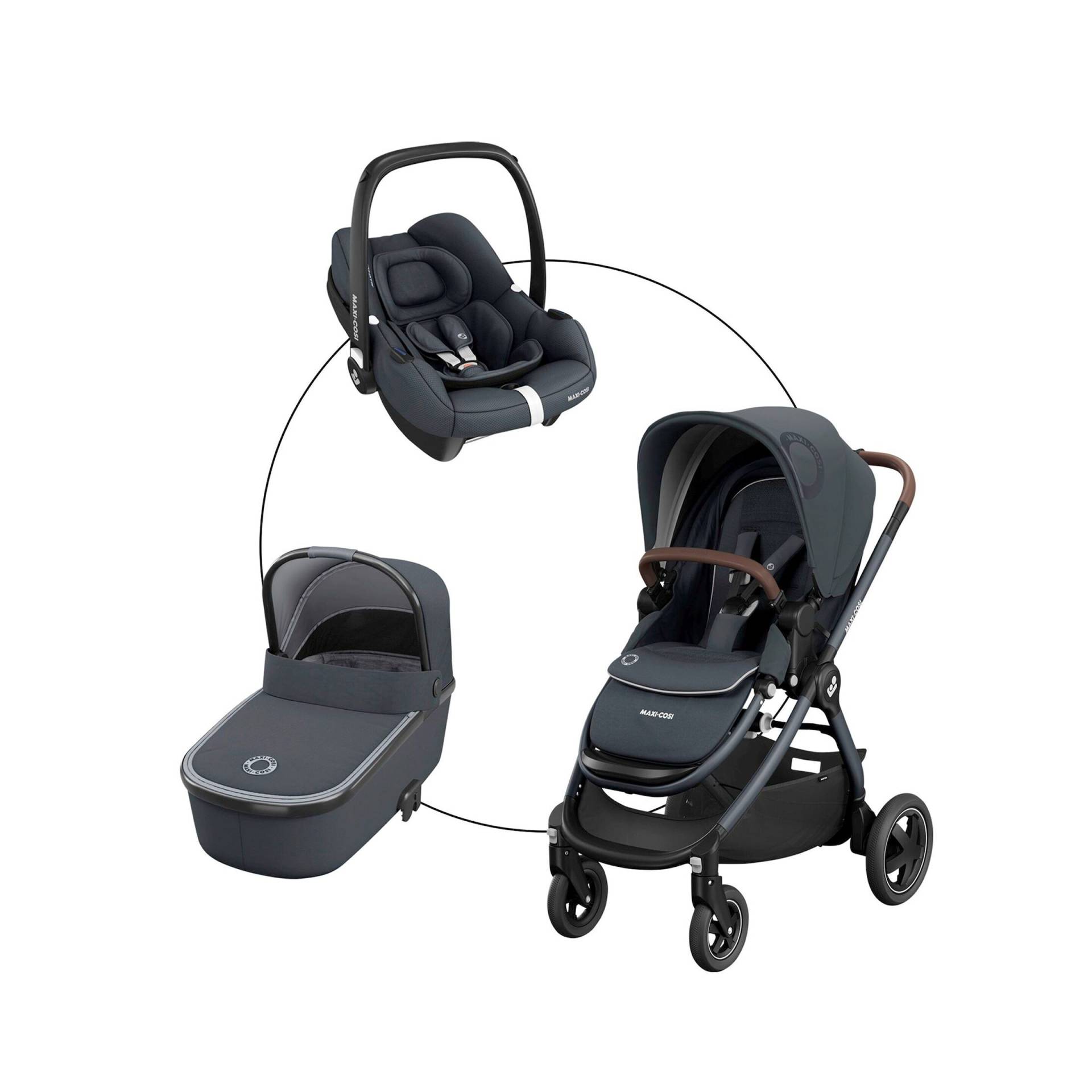 Maxi-Cosi Kombikinderwagen Adorra2 Trio-Set inkl. Babyschale CabrioFix i-Size grau von Maxi-Cosi