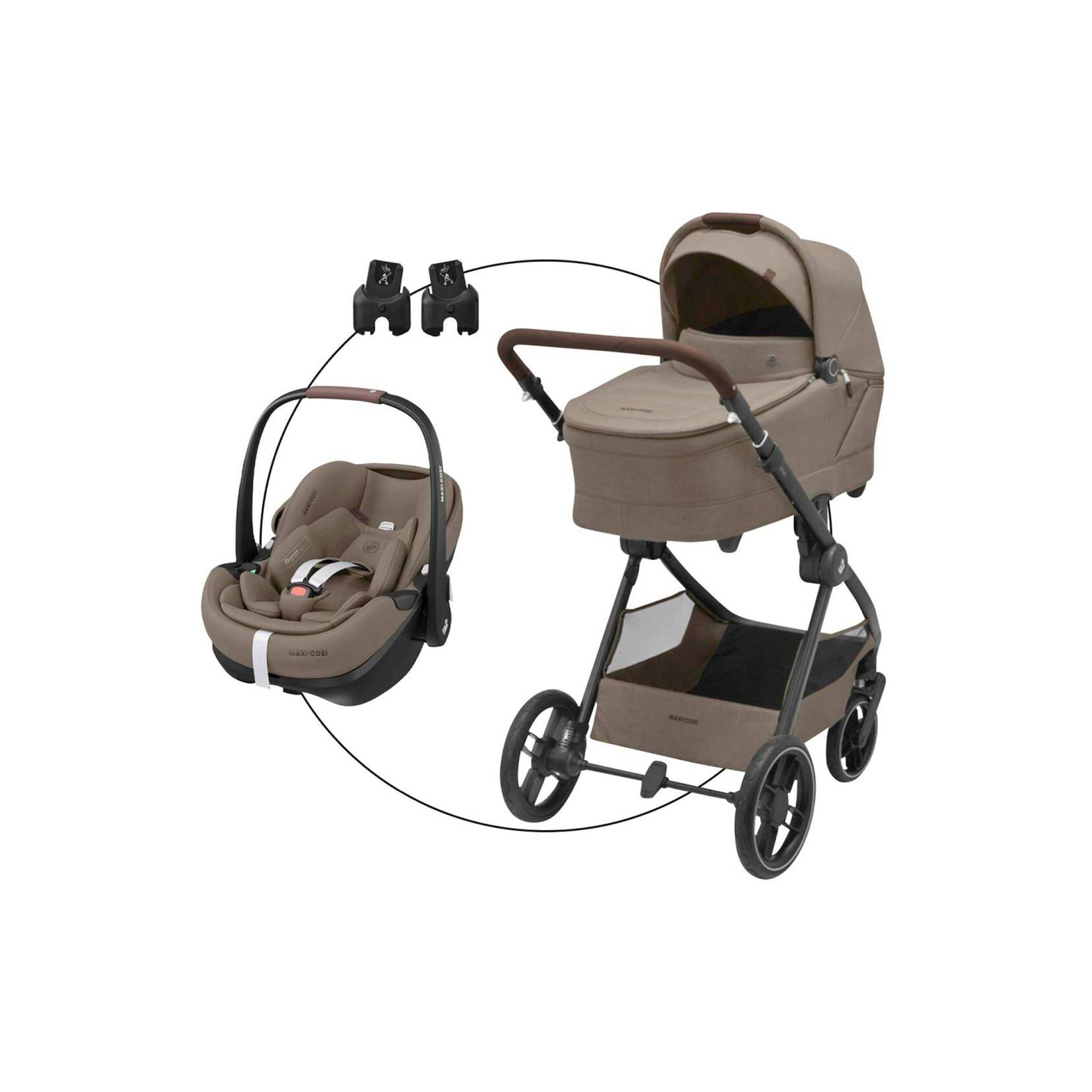 Maxi-Cosi Kombikinderwagen Oxford+ Trio-Set inkl. Babyschale Pebble 360 Pro 2 beige von Maxi-Cosi