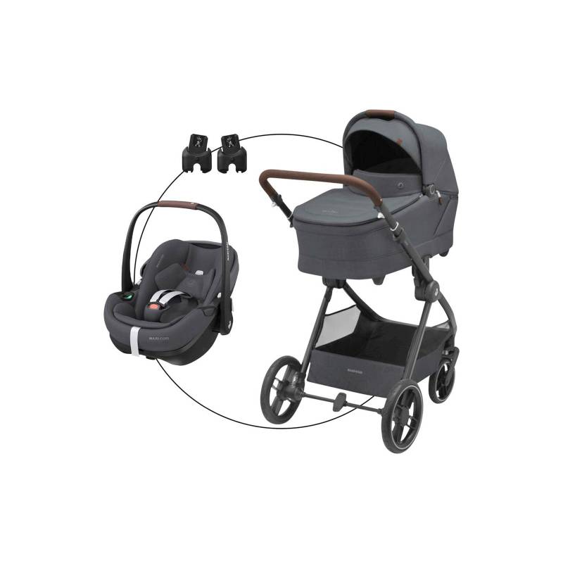 Maxi-Cosi Kombikinderwagen Oxford+ Trio-Set inkl. Babyschale Pebble 360 Pro 2 grau von Maxi-Cosi