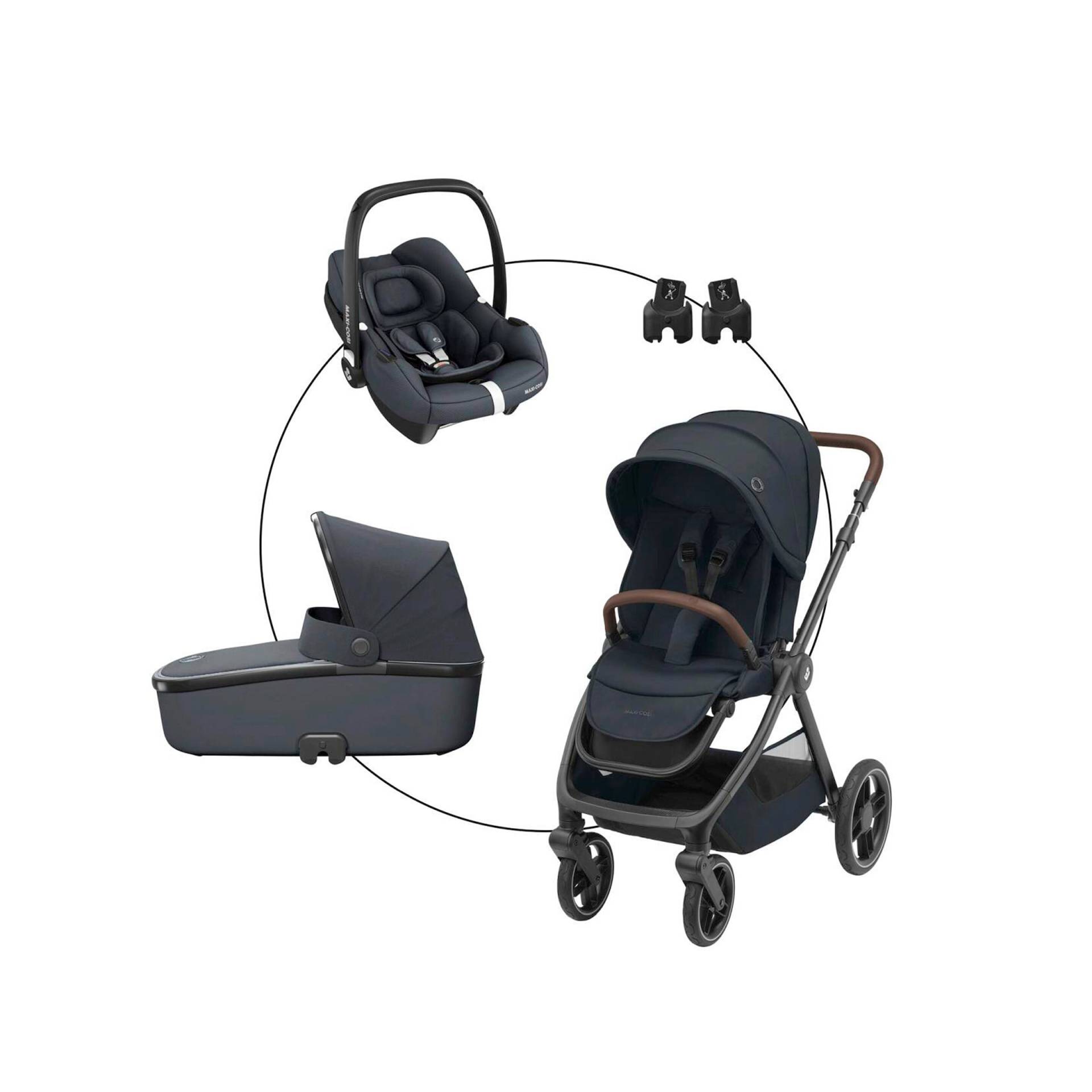 Maxi-Cosi Kombikinderwagen Oxford Trio-Set inkl. Babyschale Cabriofix i-Size grau von Maxi-Cosi