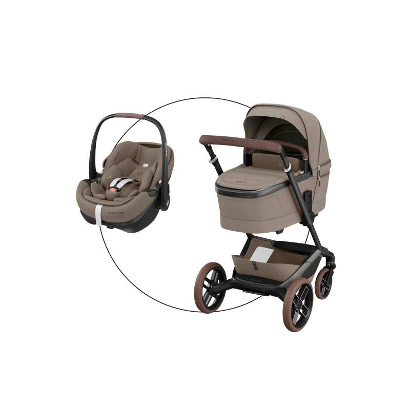 Maxi-Cosi Premium Kombikinderwagen Fame inkl. Babyschale Pebble 360 Pro 2 beige von Maxi-Cosi