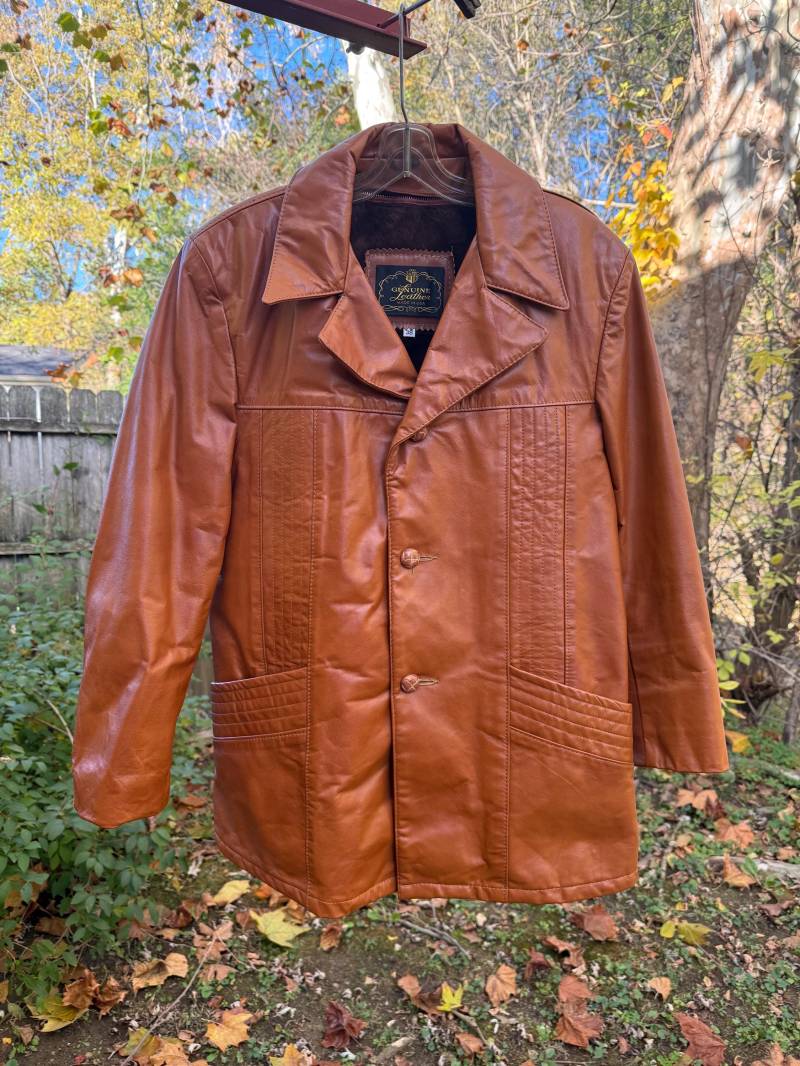 Vintage Herren Ledermantel Größe 38 von MaxiGirlShop