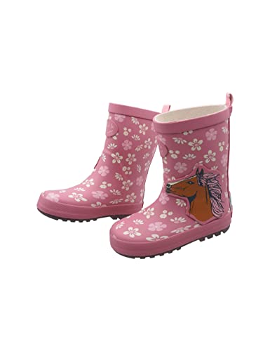 maximo Kindergummistiefel, Babygummistiefel, Regenstiefel, altrosa Pferdemotiv wild and free, Gr. 34 von maximo