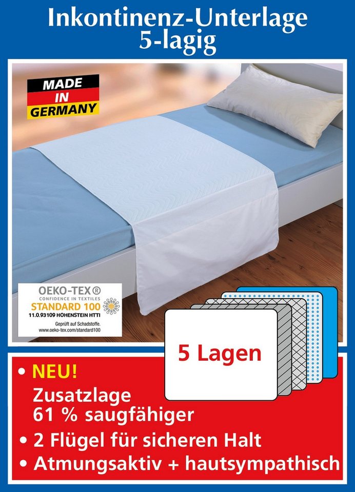 Inkontinenzauflage Inkontinenz Unterlage 5 lagig für maximalen Nässeschutz Maximex von Maximex