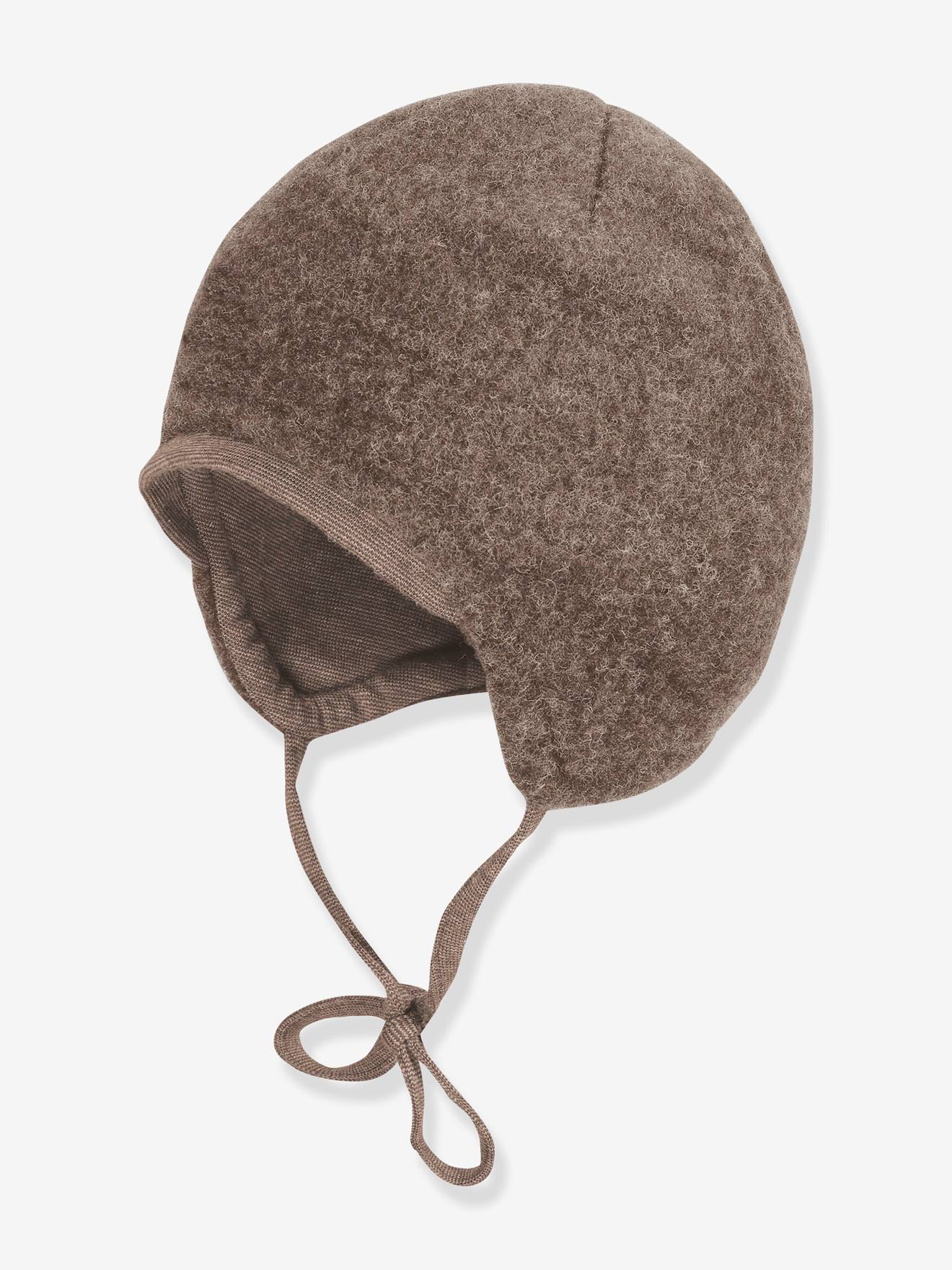 Bindemütze Baby aus Wollfleece maximo mit Bio-Baumwolle  meliert von Maximo