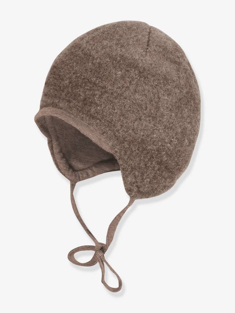 Bindemütze Baby aus Wollfleece maximo mit Bio-Baumwolle  meliert von Maximo