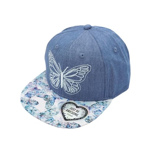 maximo Kids Girl-Cap, Butterfly snap-Back Verschluß 51/-53 Jeans/Multicolour von maximo