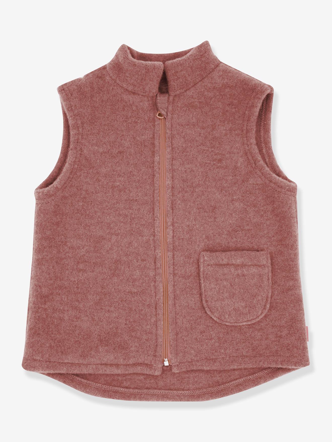 Weste aus Wollfleece Kinder maximo mit Bio-Baumwolle blush von Maximo