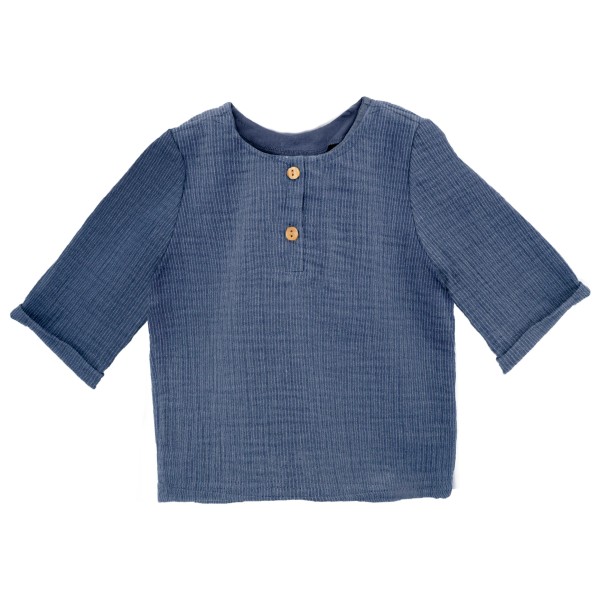 maximo - Baby Boy's Hemd 3/4 Arm Musselin Gr 74/80 blau von Maximo