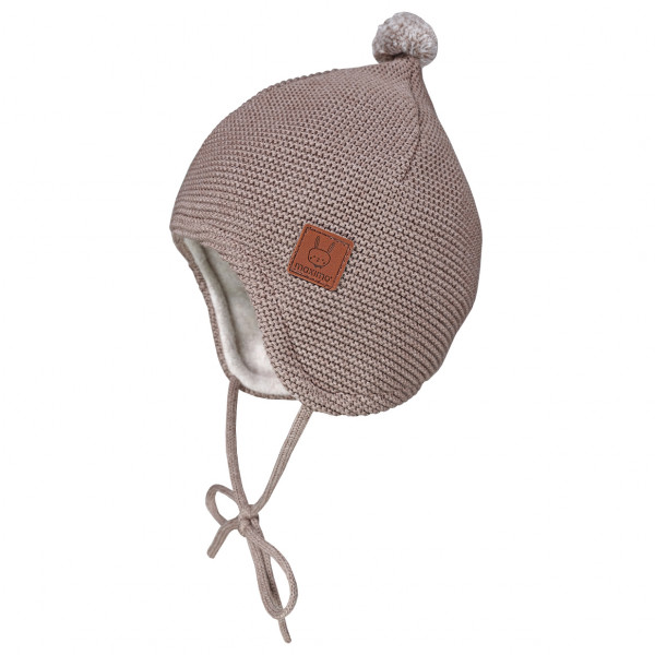 maximo - Baby-Mütze Ausgenäht mit Bommel - Mütze Gr 43 cm braun von Maximo