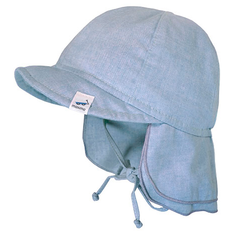 maximo - Baby's Schildmütze Futter Nackenschutz Bindeband - Hut Gr 45 cm grau von Maximo