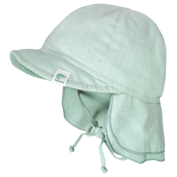 maximo - Baby's Schildmütze Futter Nackenschutz Bindeband - Hut Gr 49 cm grau von Maximo