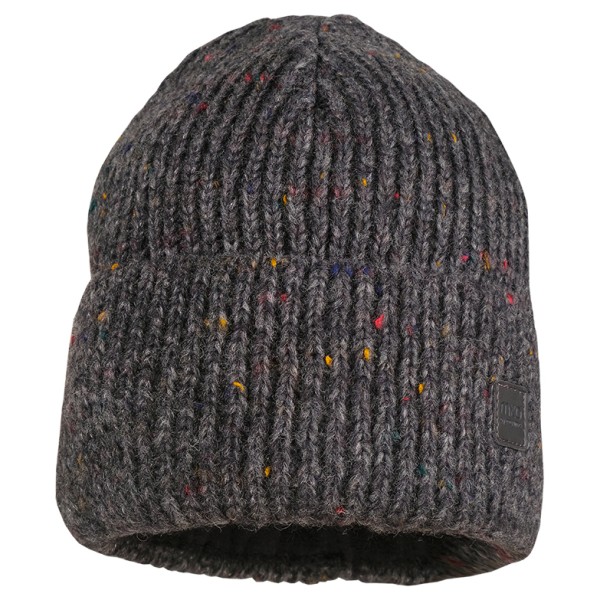 maximo - Girl-Beanie Effektgarn Jerseyfutter mit Umschlag - Mütze Gr 51-53 cm grau von Maximo