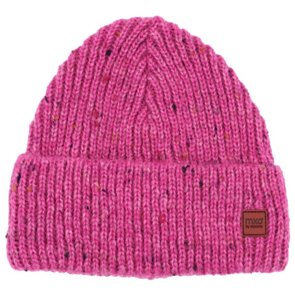maximo - Girl-Beanie Effektgarn Jerseyfutter mit Umschlag - Mütze Gr 51-53 cm rosa von Maximo