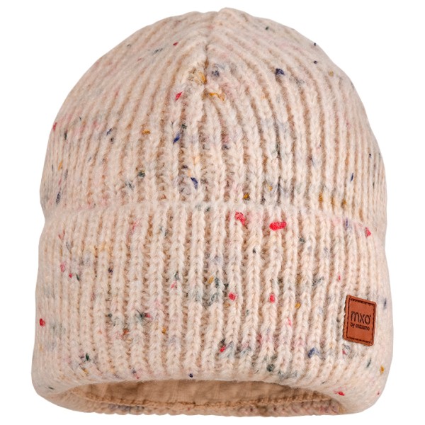 maximo - Girl-Beanie Effektgarn Jerseyfutter mit Umschlag - Mütze Gr 55-57 cm beige von Maximo
