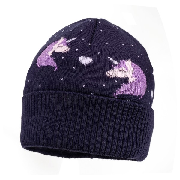maximo - Girl-Mütze Einhorn mit Umschlag und Futter - Mütze Gr 51-53 cm blau von Maximo