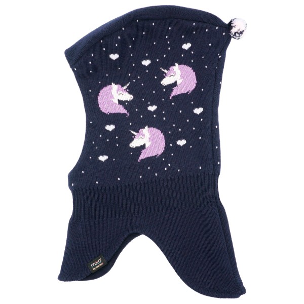 maximo - Girl-Schlupfmütze Jacquard Einhorn - Mütze Gr 51-53 cm blau von Maximo
