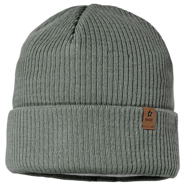 maximo - Kid's Mini-Beanie Umschlag mit Fleecefutter - Mütze Gr 49-51 cm grau/oliv von Maximo